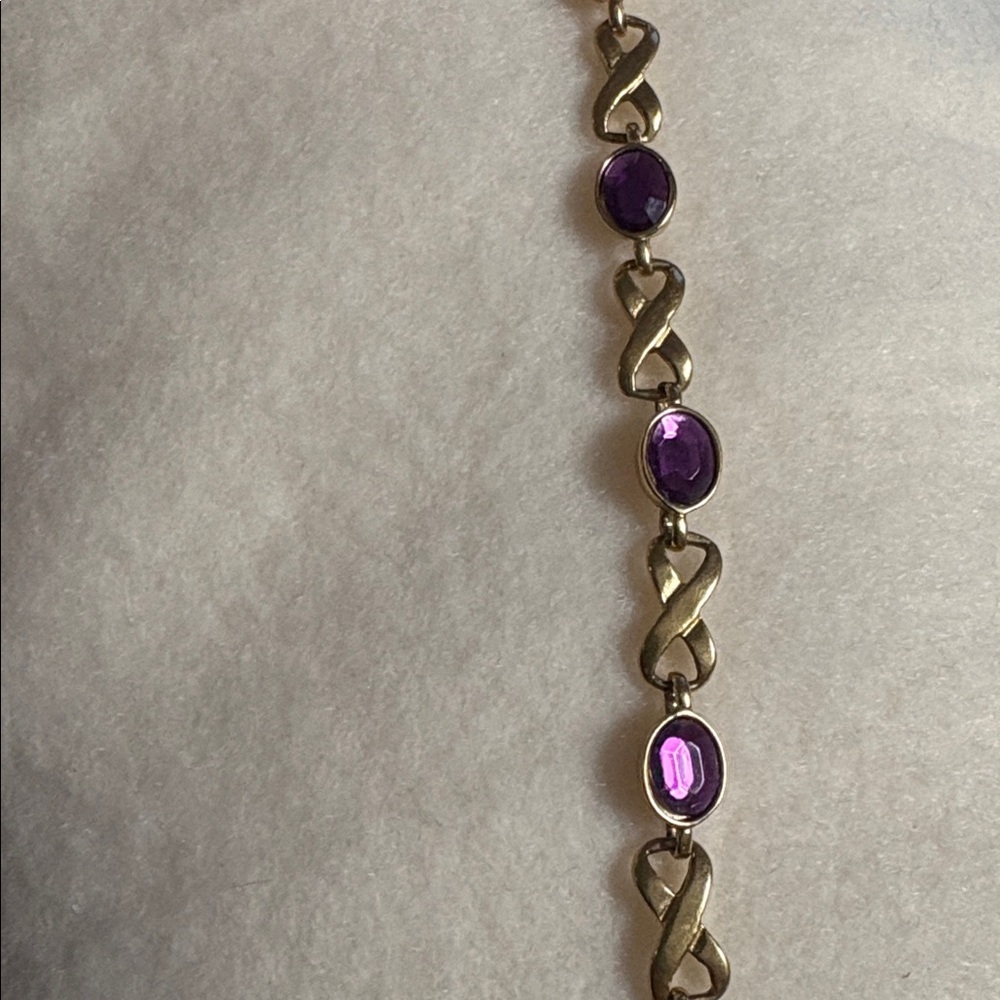 Gold and Purple Link Bracelet by Avon